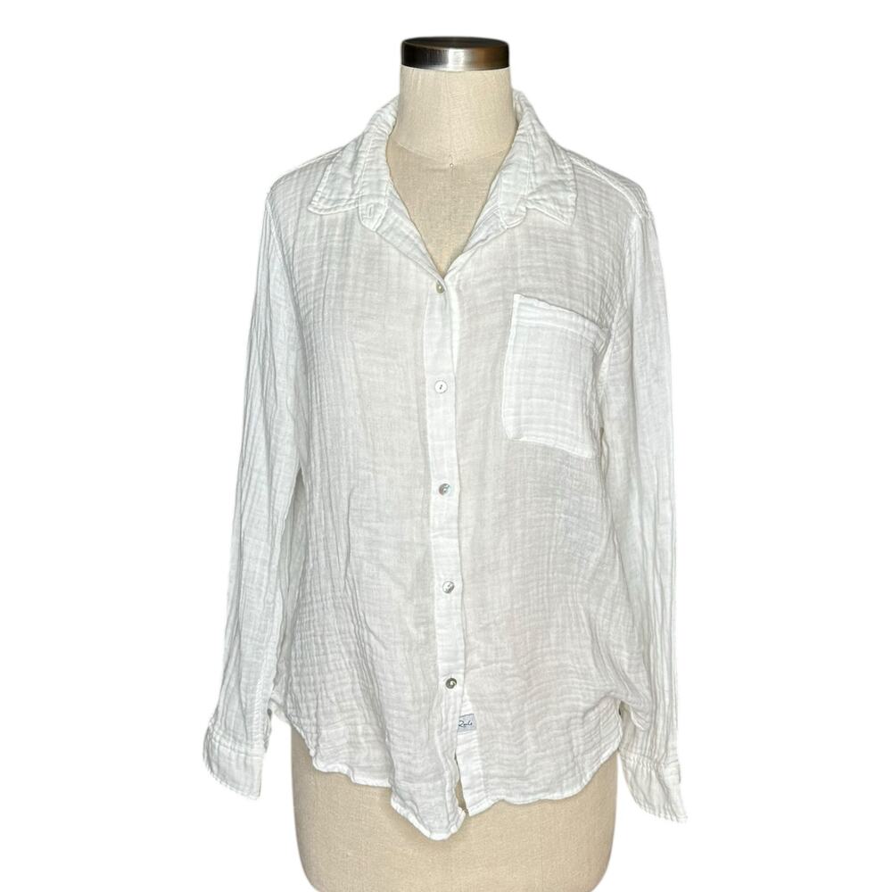 Rails White Ellis Long Sleeve Button Down Shirt W… - image 1